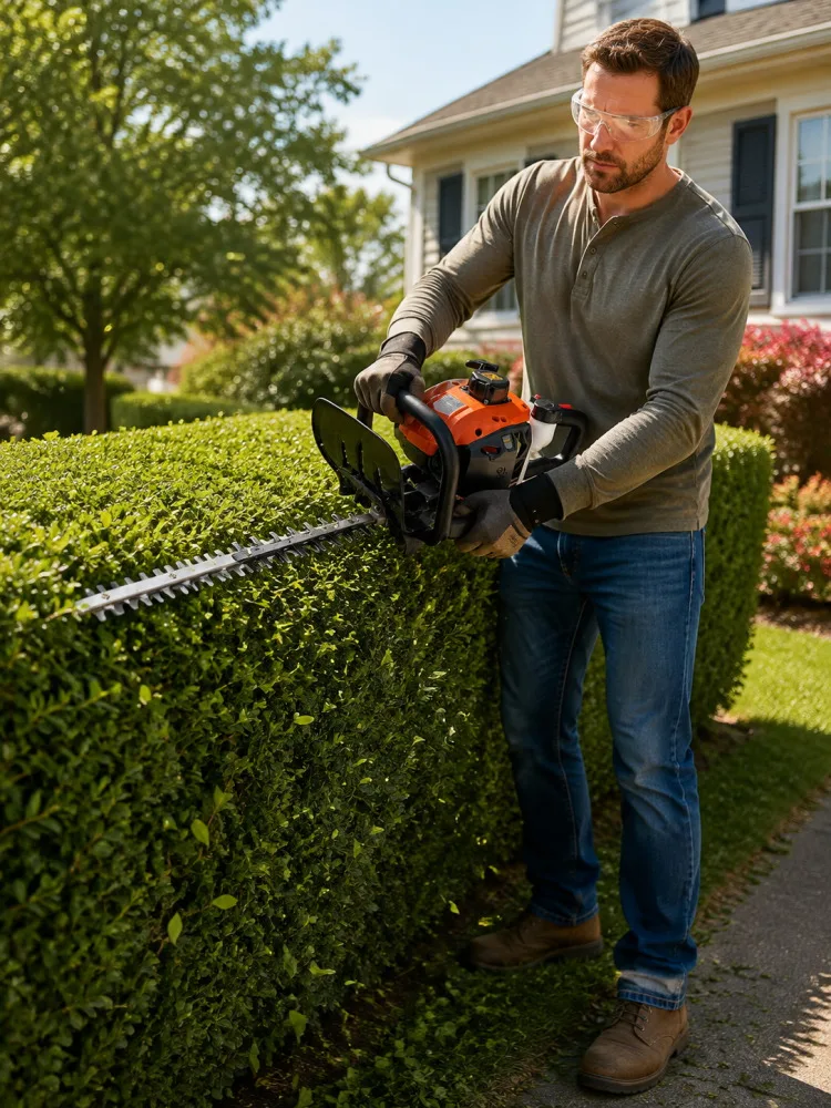 26cc Gas Hedge Trimmer 24 Inch Dual Sided Blade 2 Cycle Engine Garden Trimming Tool for Shrubs Hedges Bushes Yard Maintenance Outdoor Landscaping - Image 8