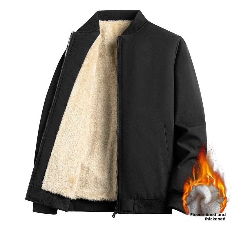 Lamb Velvet Jacket Winter Warm Baseball Collar Jacket Men'S 2025 New Fashion Casual Jacket Jackets Trench Coat Fishing Hoodies - Image 3