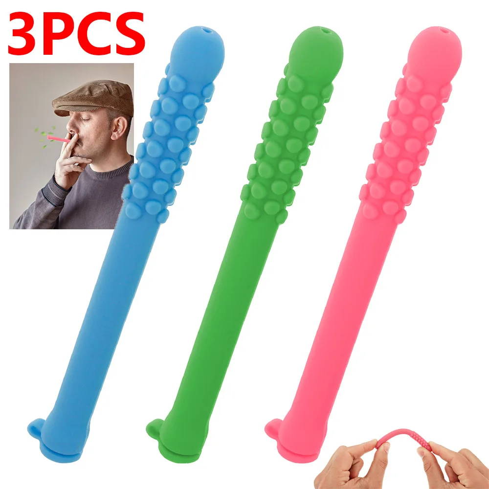 3Pcs/Set Chewable Essential Oil Breath Stick Silicone Chewable Aroma Stick Safe Portable Chewable Stick for Office Worker Adult