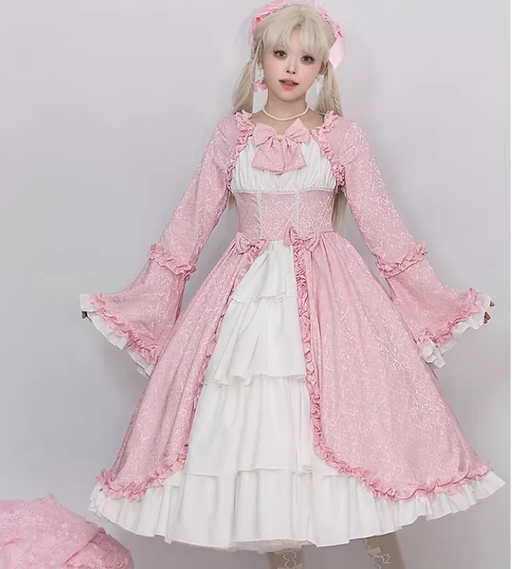 Large Size European Gothic Lolita Retro Princess Court Dress Fashion High Waist A-line Personality Dark Flare Sleeve Dresses - Image 3