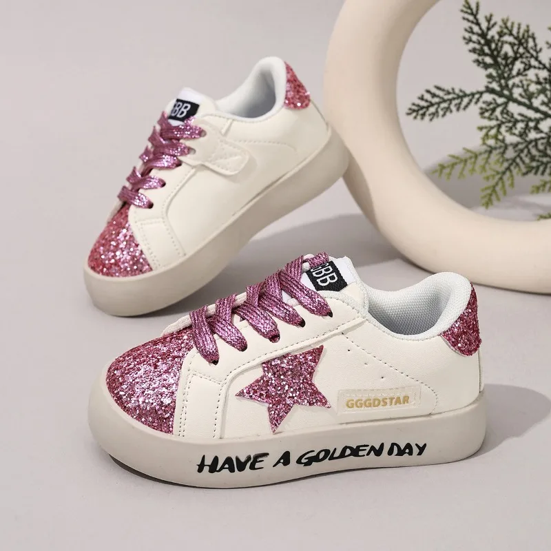 Fashionable Girls Sneakers Parent-child Summer Sports Shoes Student Casual Non-slip Shoes Children's Trendy Star Sequined Shoes - Image 5
