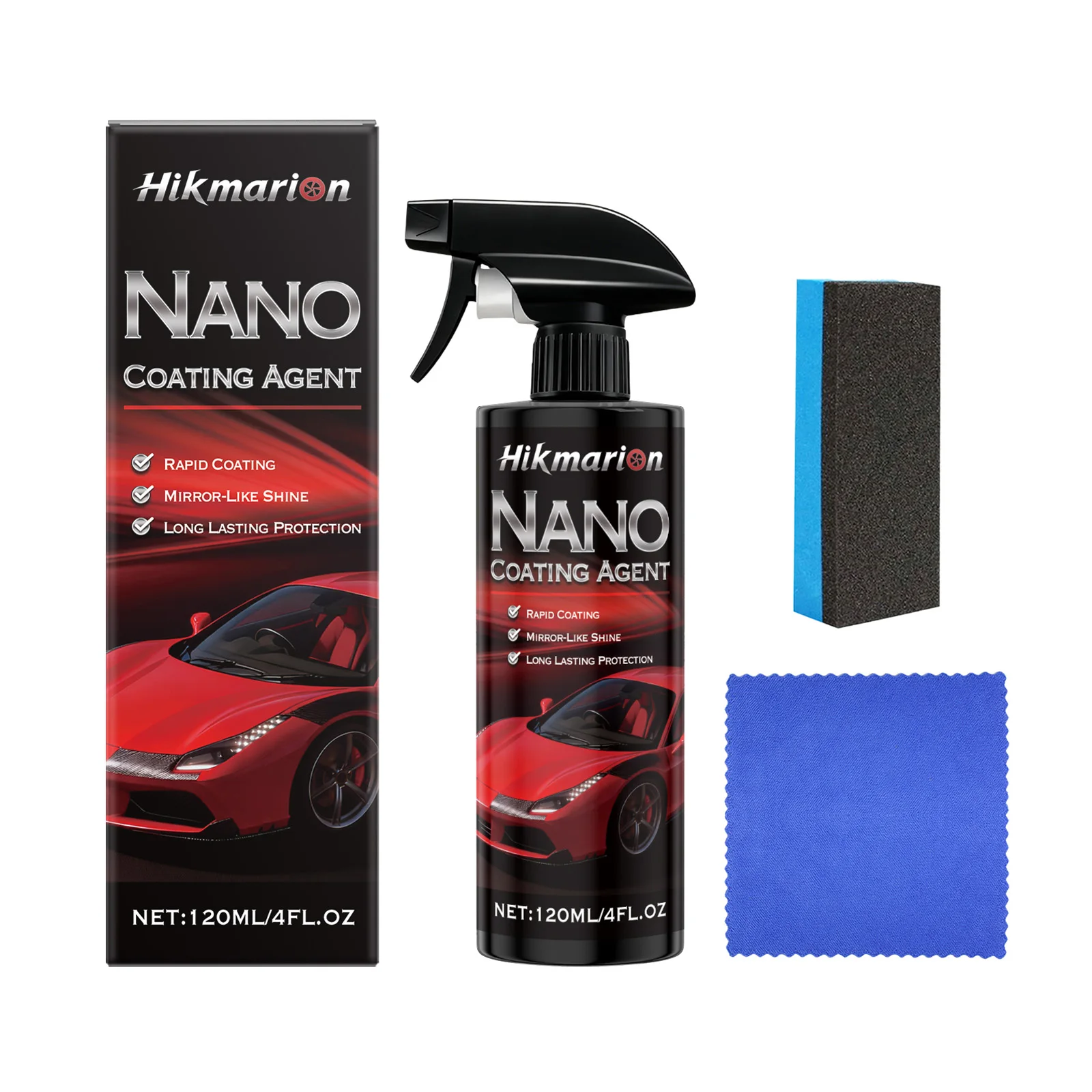 Nano Coating Agent, Daily Glossy, Easy-to-Clean Maintenance Kit for Automotive Paint Surface Protection