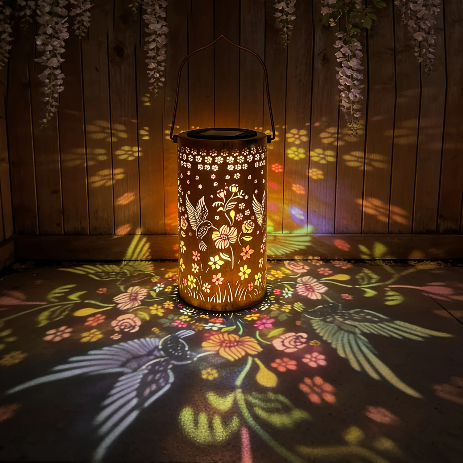 New Solar Sunflower Lantern, IP65 Waterproof Iron Garden Decoration, Upgraded Painted Butterfly Lantern, Spotlight, Light Sensor Lamp, Mother's Day Gift for Female Mothers And Grandmothers. Suitable for Patio, Patio, Backyard, Porch Decoration. - Image 5