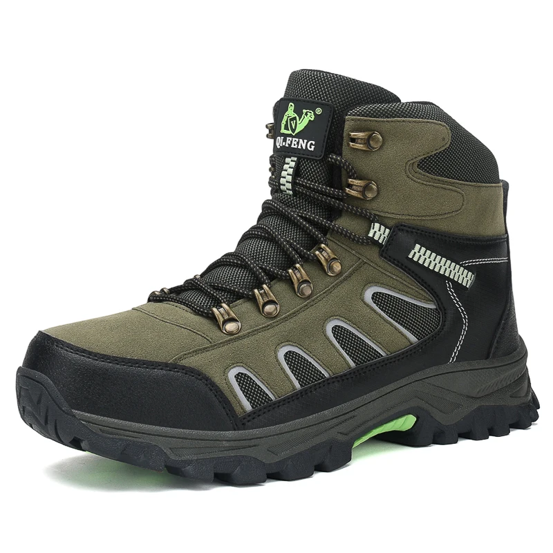 Large 49 Outdoor Ankle Boots Men Non Slip Fashion Lace Up Climbing Leather Winter Hiking Footwear High Top Leisure Hiking Shoes