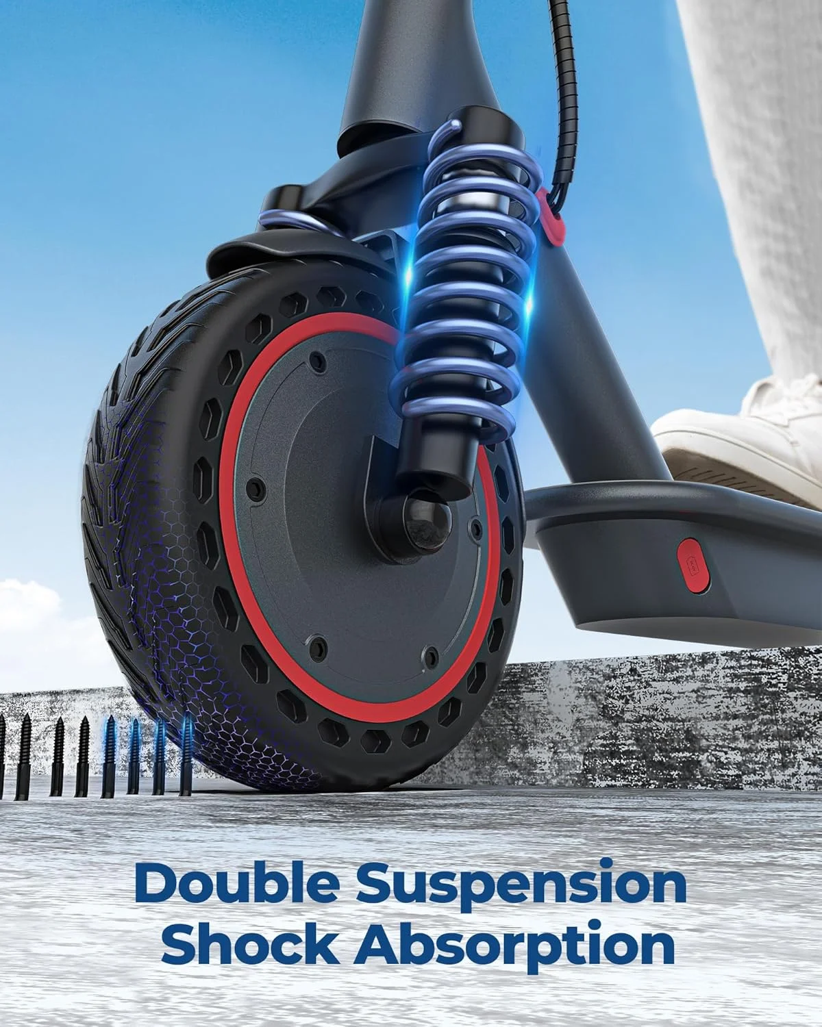 AOVOPRO AP07 Electric Scooter 10.5Ah 19mph APP Smart Control Scooter 8.5inch 23miles Max Range Double shock absorption for Adult - Image 5