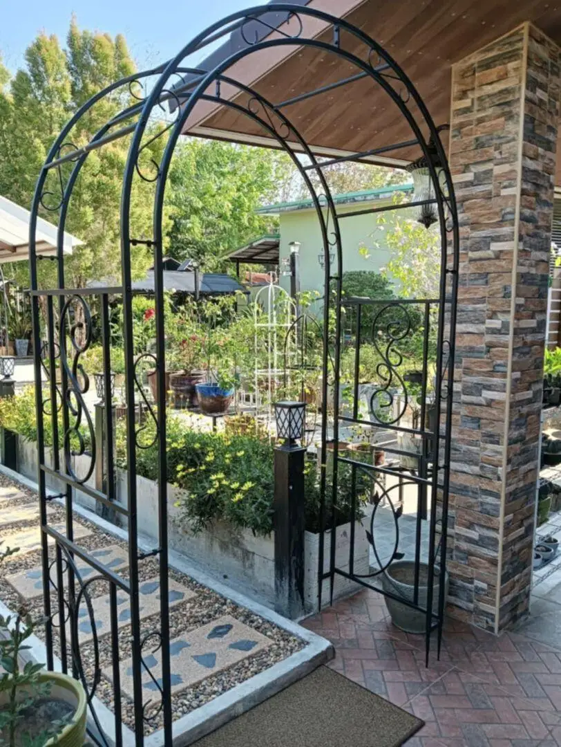 Heavy Duty Metal Garden Arbor Vine Flower Frame Plant Arch Trellis for Clambing Plants - Image 2