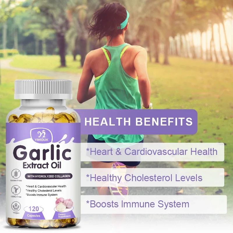 Buy 1 Get 1 Free! Pure Garlic Extract Oil Supplement, for Heart Health, Cholesterol & Blood Pressure, Immune System Booster - Image 2