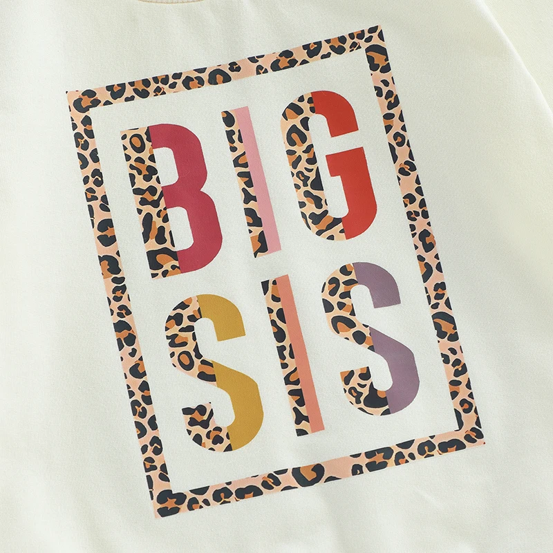 Citgeett Autumn Kids Toddler Girls Sweatshirts Long Sleeve Leopard Letter Print Loose Pullovers Fall Tops Clothes - Image 6