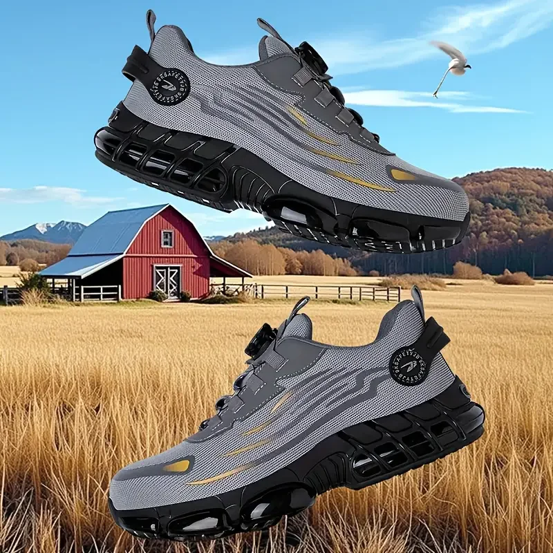 2025 New Mens Safety Shoes Rotated Buckle Man Sneakers Puncture Proof Indestructible Work Shoes Waterproof Durable Boots for Men - Image 7