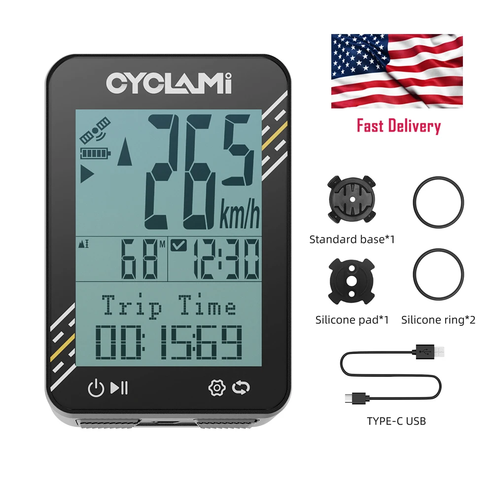 CYCLAMI Bicycle GPS Computer Multi-Language 2.4 inch IPX7 Odometer Female Riders Speed Meter Cyclists