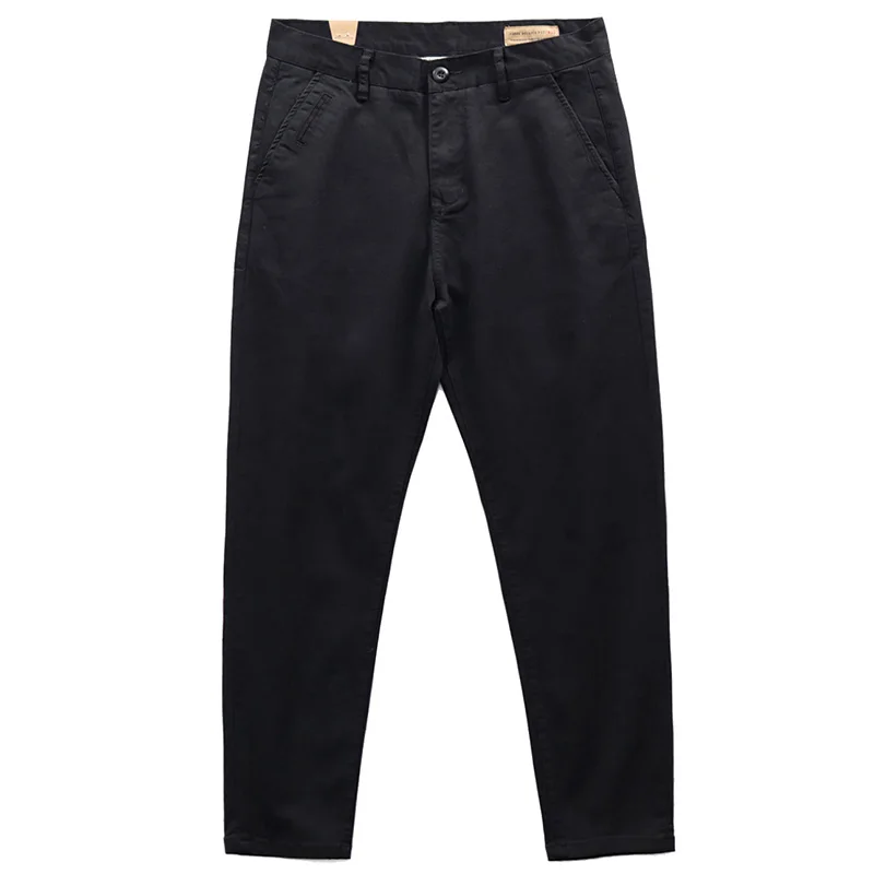 1102# Spring and Autumn New American Retro Twill Chino Casual Pants Men's Simple 97% Cotton Washed Slim Straight Pencil Trousers - Image 5