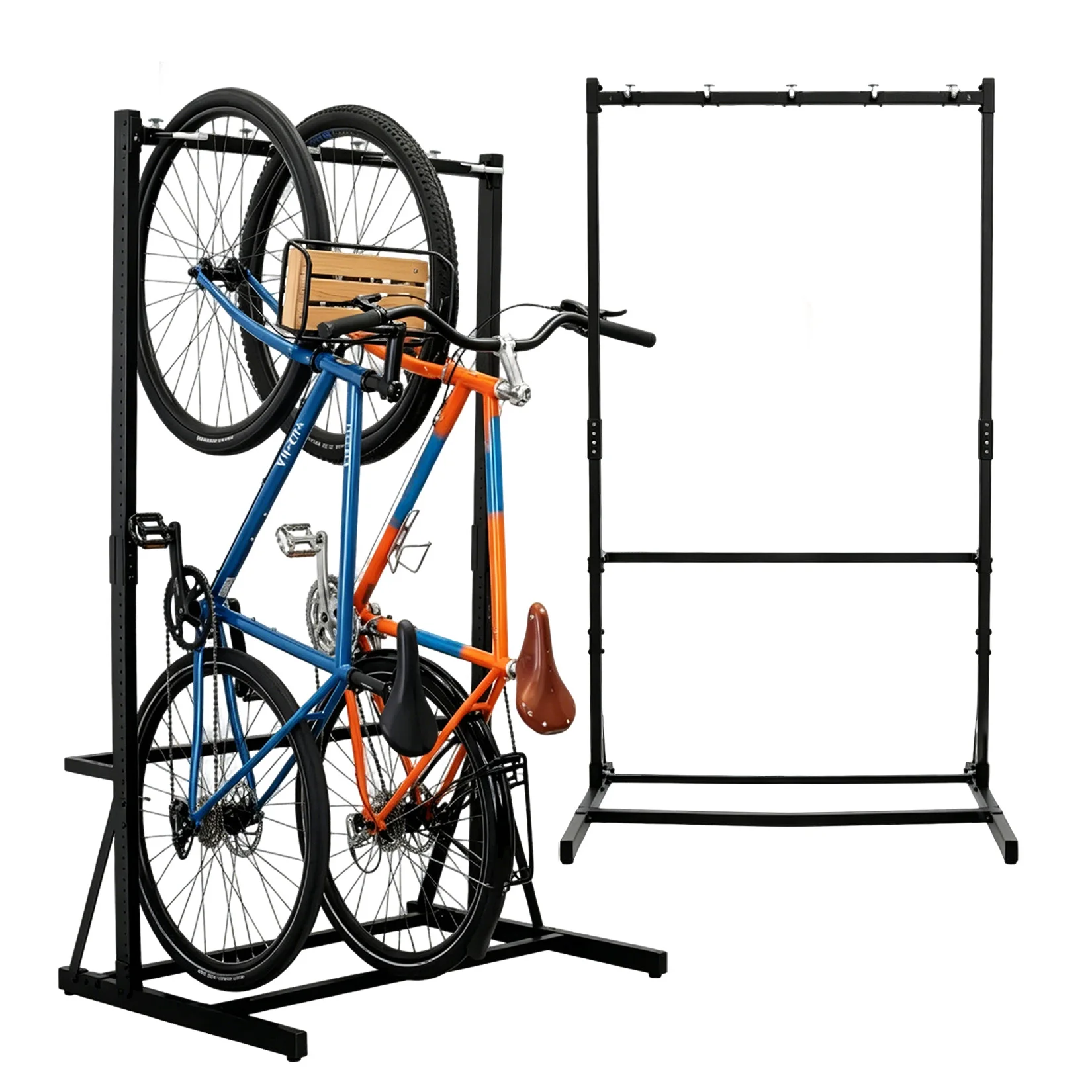 Vertical Bike Rack Garage Storage System for 5 Bikes | Freestanding Bike Rack Heavy Duty Floor Bike Stand Bicycle Organizer for Road Mountain Hybrid Kids Bikes