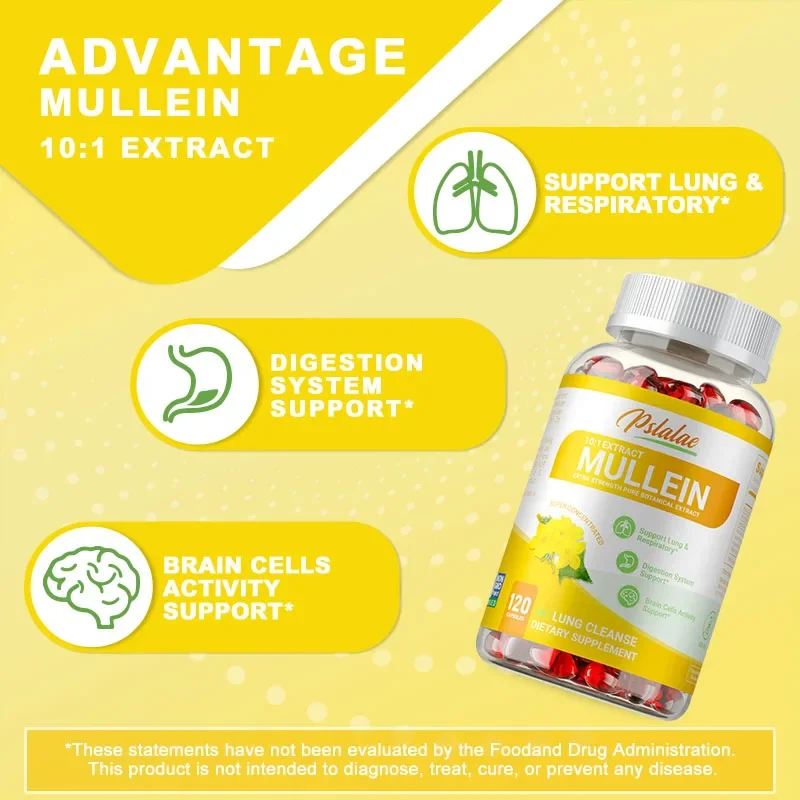 Mullein Leaf Extract - Natural Antioxidant, Supports Lung Function & Respiratory Health, Improves Digestion, and Boosts Immunity - Image 6