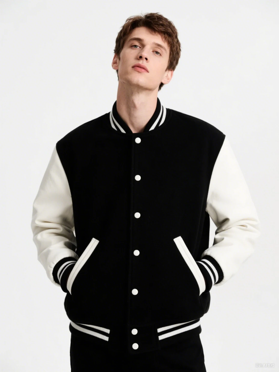 Black White Color Jacket S-5XL Loose Oversized Clothes Casual Men Women Baseball Clothes Couple Street Coat Warm Fleece Jackets