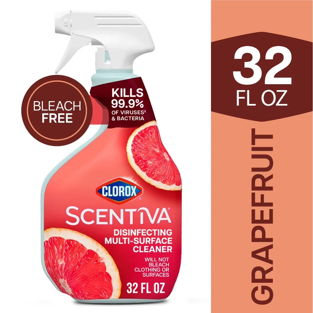 Clorox Scentiva Bleach-Free Multi-Surface Cleaner Spray, Grapefruit & Orange Blossom, 32 fl oz - Image 2