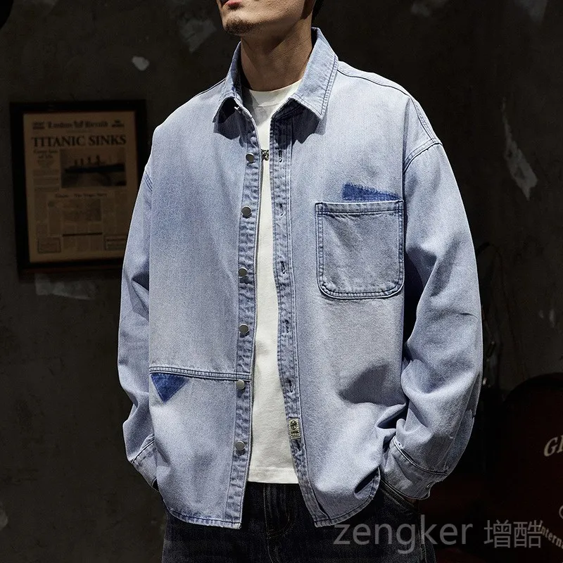 Spring autumn denim jacket men's big size loose tops plus size men's jackets coat tide 7XL 6XL 5XL denim jacket - Image 4