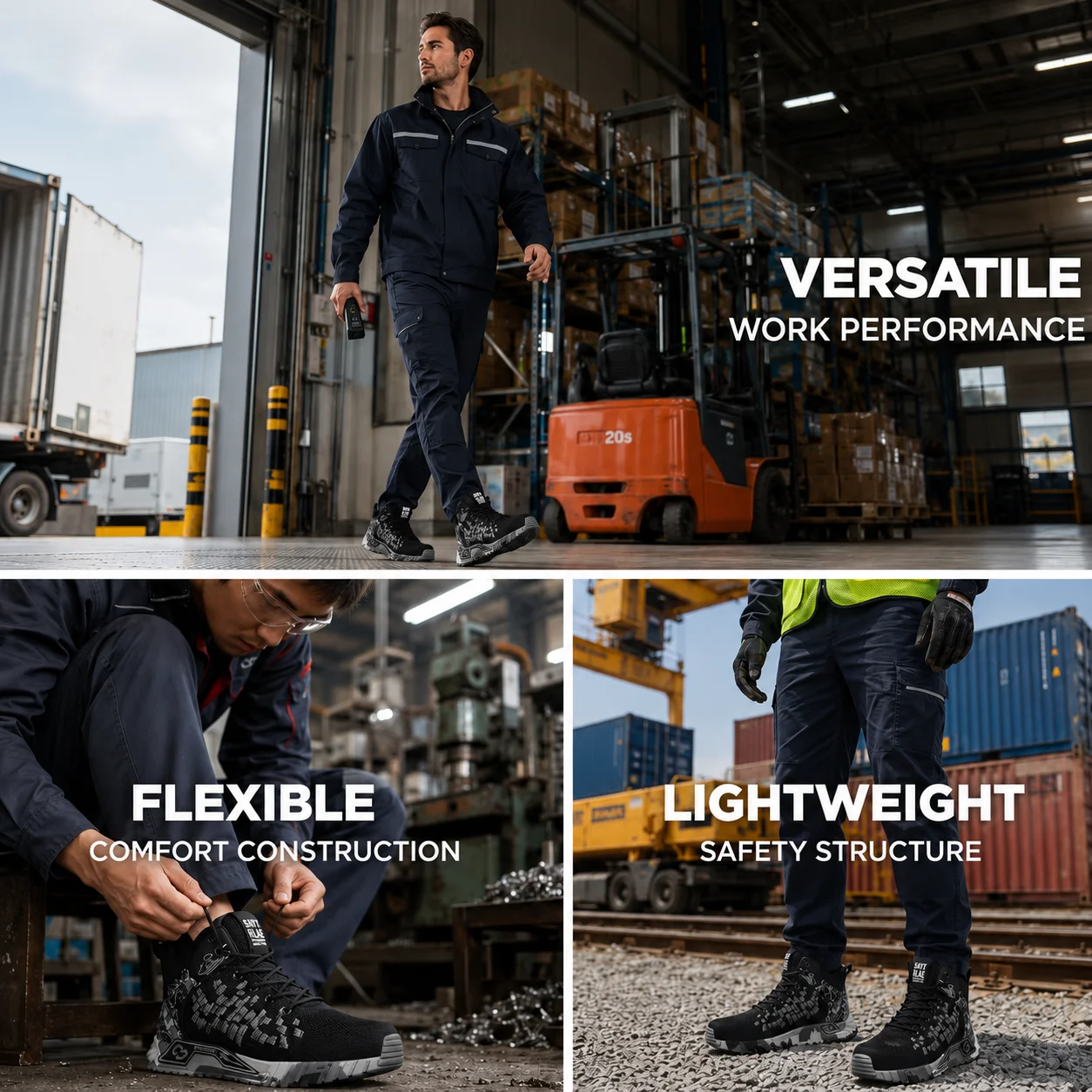 Wear Resistant Durable Steel Toe Work Shoes for Men Women Impact Resistant Steel Toe Cap Lightweight Comfortable Industrial Safety Sneakers All Seasons Construction Footwear Full Sizes Available Perfect Father’s Day Gift for Hard Workers - Image 7