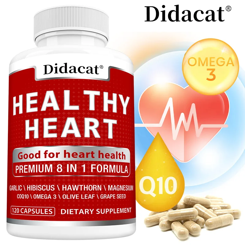 Healthy Heart - with COQ 10 Garlic, Magnesium, Hawthorn - Antioxidant, Cardiovascular and Heart Health Supplement