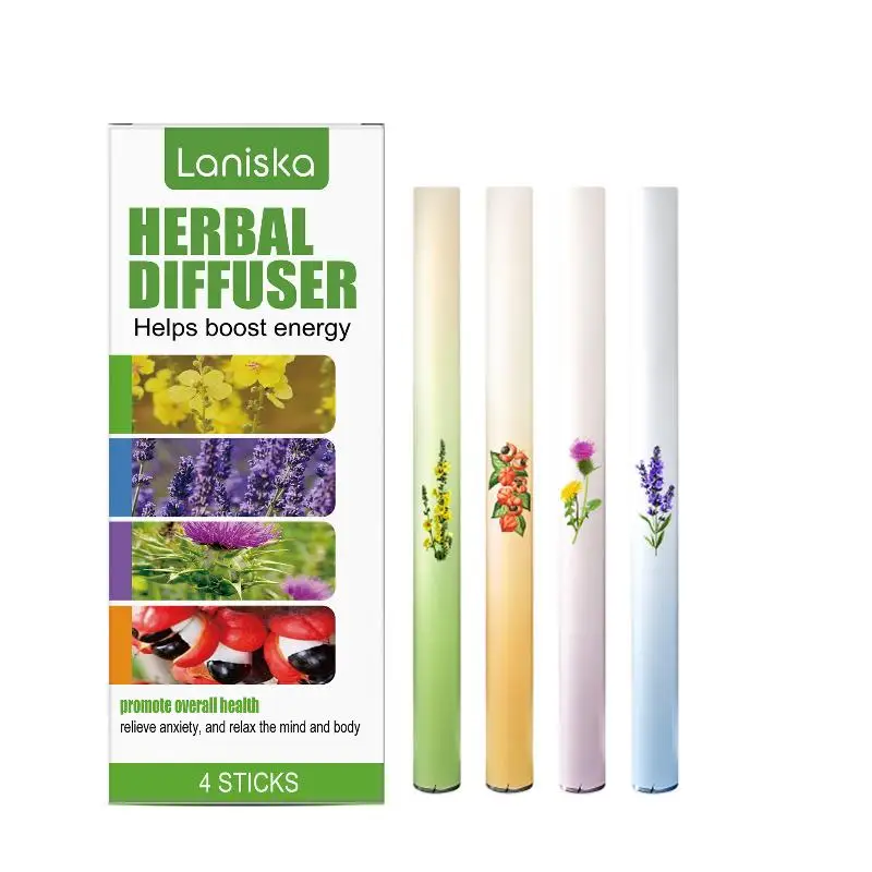4pcs Air Freshener Pen Relaxation Sensory Clear Breathing Good Mind Freshening Fragrance Aromatherapy Diffuser Lung Cleaning Pen