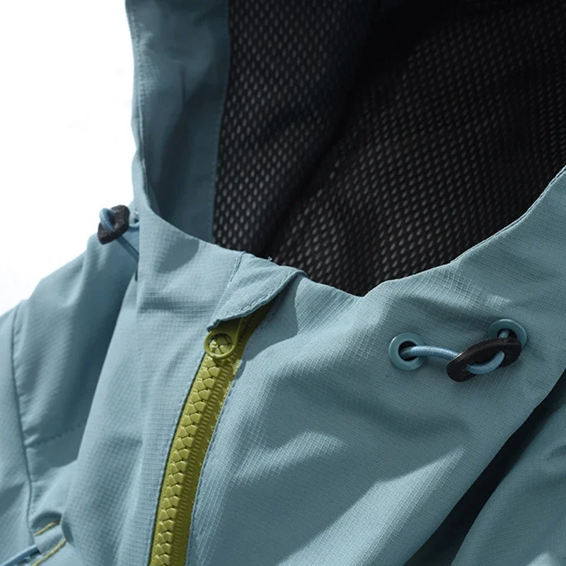 New Men's Outdoor Jacket Waterproof Windbreaker Sports Climbing Trekking Multiple Pockets Skiing Softshell Zipper Hooded Jackets - Image 5