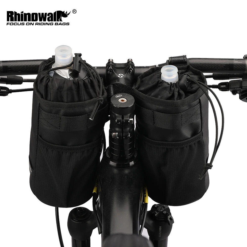 Rhinowalk Bicycle Bag Cycling Water Bottle Carrier Pouch MTB Bike Insulated Kettle Bag Riding Handlebar 1pc or 2pcs Accessories
