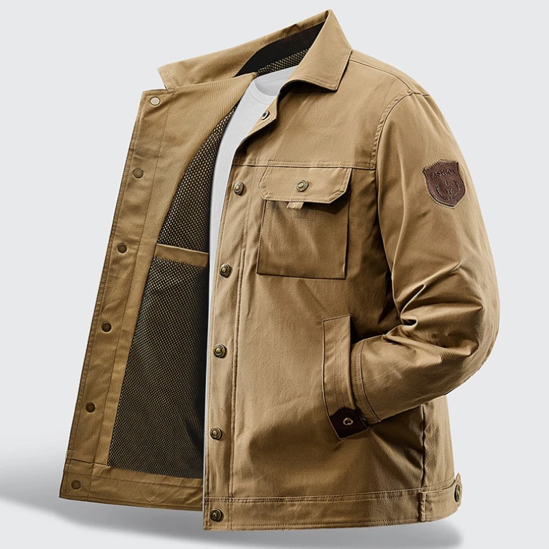 Men's Tactical Military Jacket Autumn Winter Tactical Cargo Jackets Men Casual Multiple Pockets Windproof Outdoor Workwear Coats