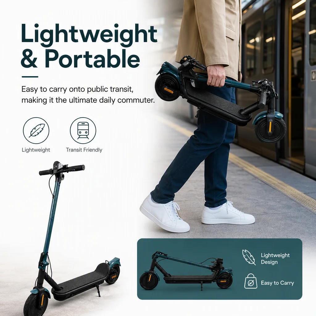 SOFLOW Adult Electric Scooter 350W Motor 25km/h Max Speed, 36V 5Ah Battery & 8.5" Tires. Quick-Fold Lightweight Commuter E-Scooter with LED Display, Anti-Slip Deck. Portable Urban Travel Scooter for Daily Short Trips - Image 6
