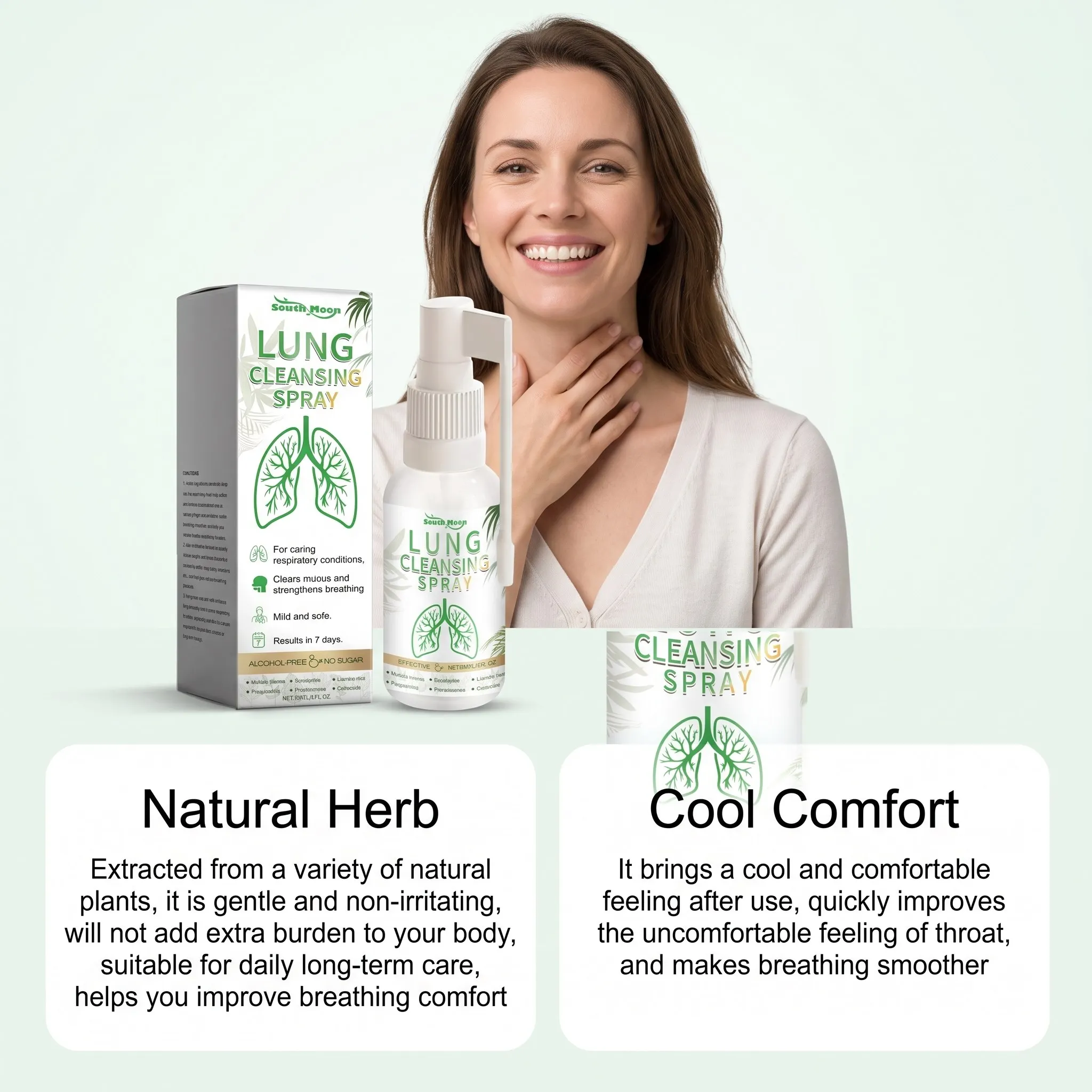 Herbal Lung Cleanse Spray Breath Detox Gentle Clear Lung Discomfort Long Lasting Respiratory Support Daily Lung Care Breath Mist - Image 5