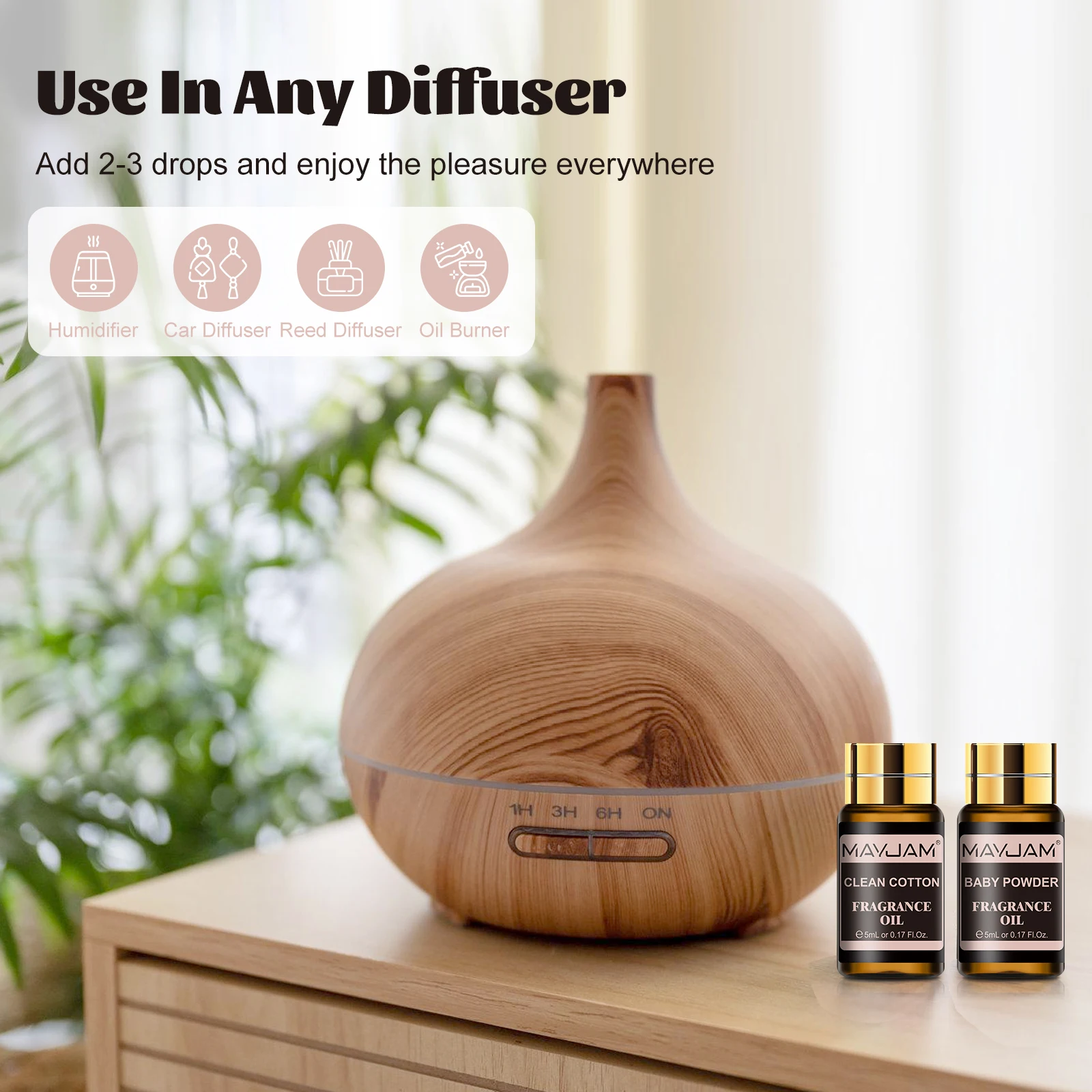 MAYJAM Fragrance Oils Kit 20pcs/set Coconut & Vanilla White Musk Watermelon Strawberry Oil for Humidifier Diffuser Candle Making - Image 3