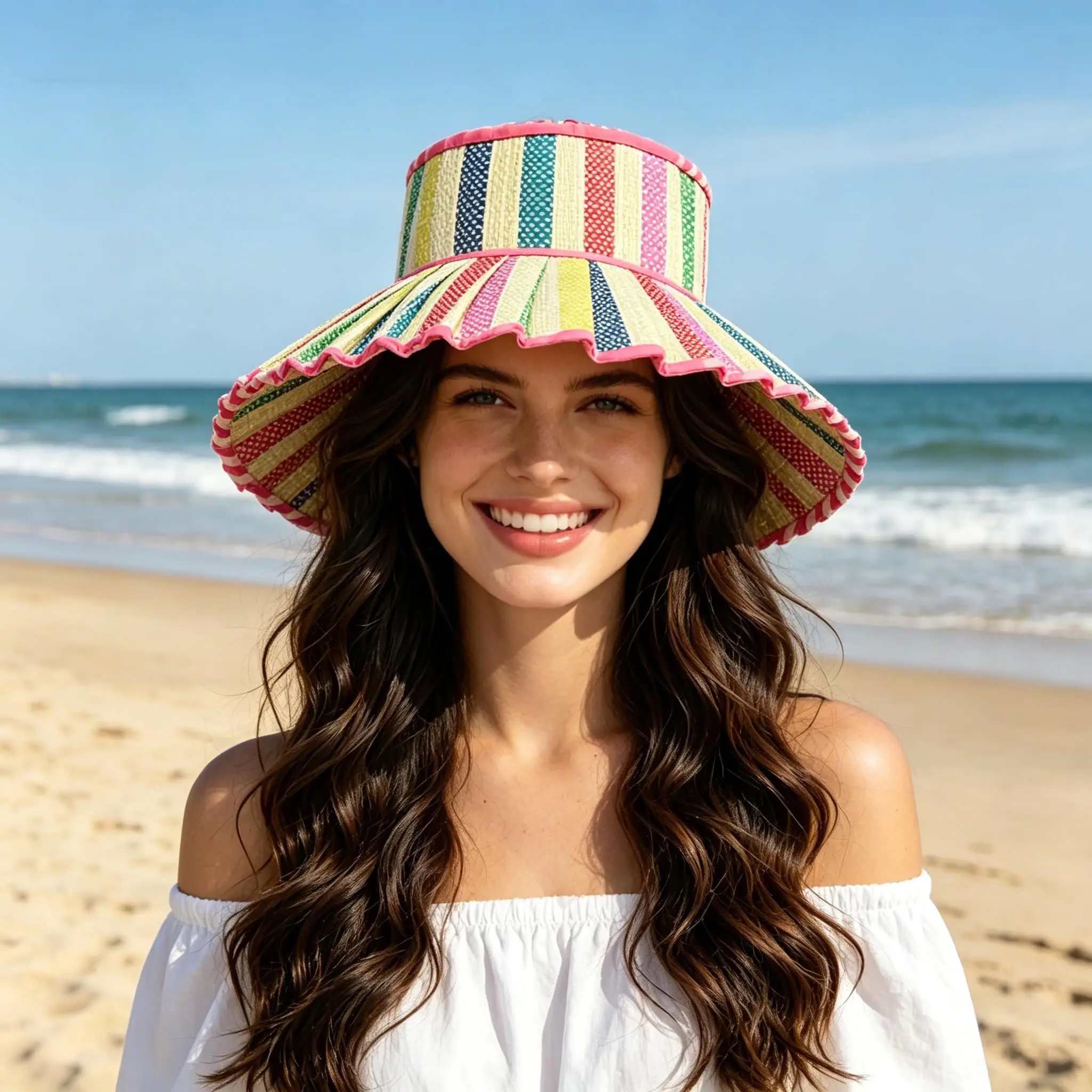Women's Lorna Murray Hat,Straw Reversible Pleated Sun Hat,Wide Brim Foldable Casual Outdoor Beach Sun Hat for Summer - Image 4