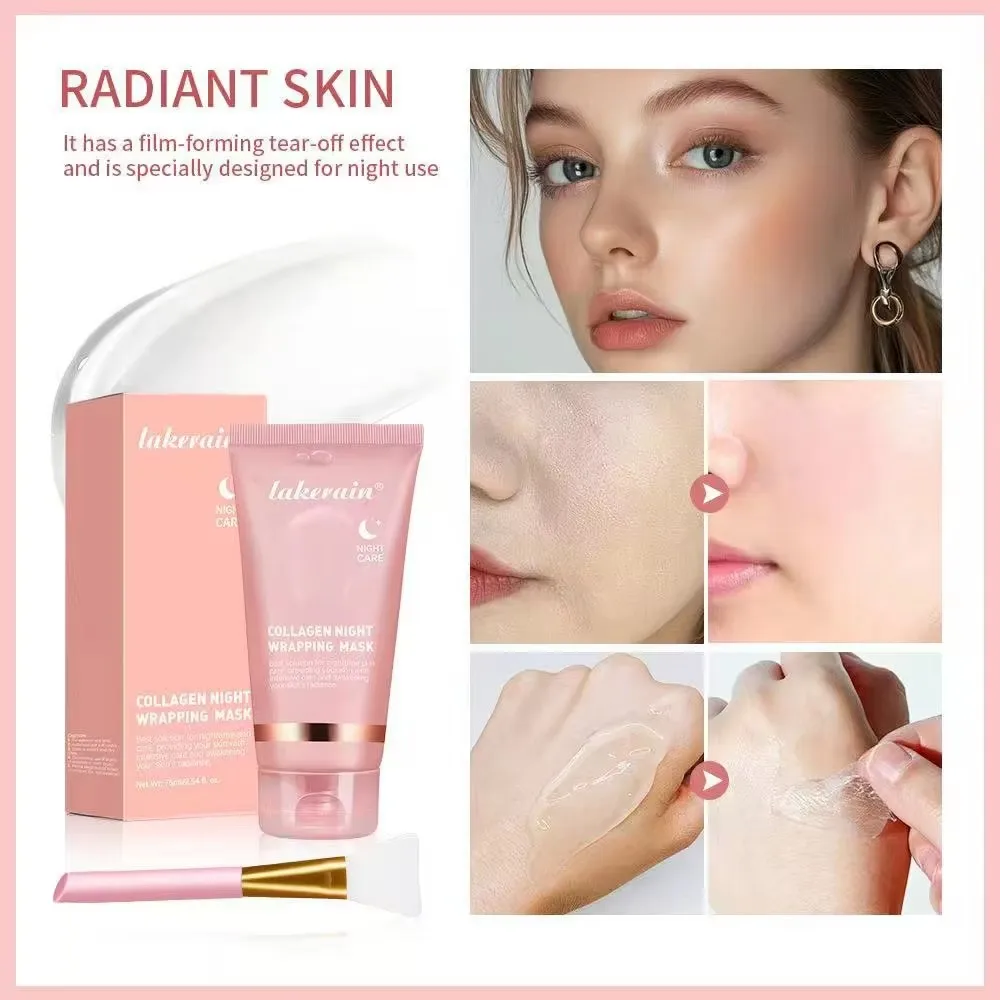 Overnight Wrapping Peel Off Facial Mask Set Hydrolyzed Collagen Night Wrapping Mask Deeply Hydrates Night Care Mask Skin Care - Image 4