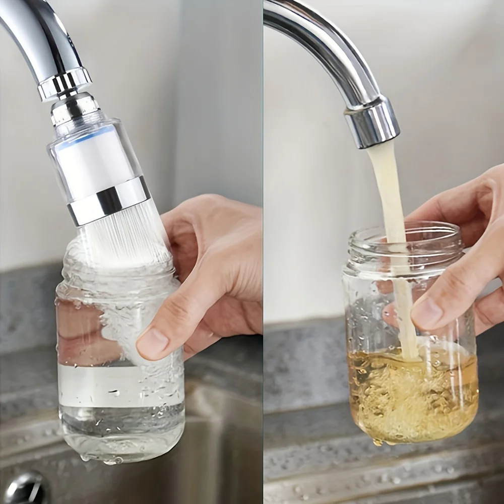 1+9Pcs Tap Water Filter Set Replaceable Filter Anti-Splash Rotating Tap Extender For Kitchen Bathroom Water Purification