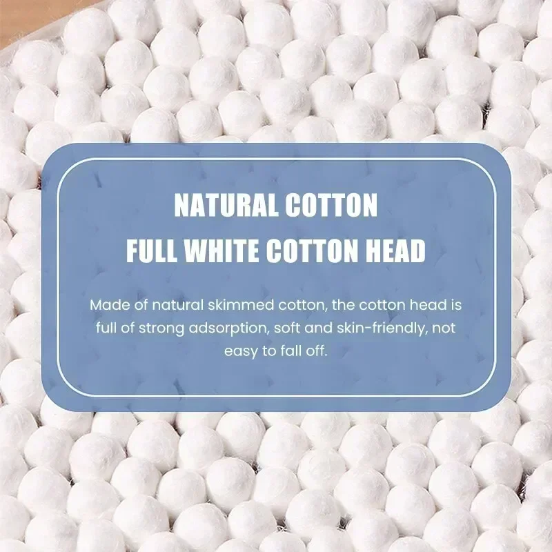 100/300/500 Pcs Cotton Swabs with Wooden Sticks, Bamboo Cotton Swabs Double Round Tips, Biodegradable Cotton Buds - Image 2