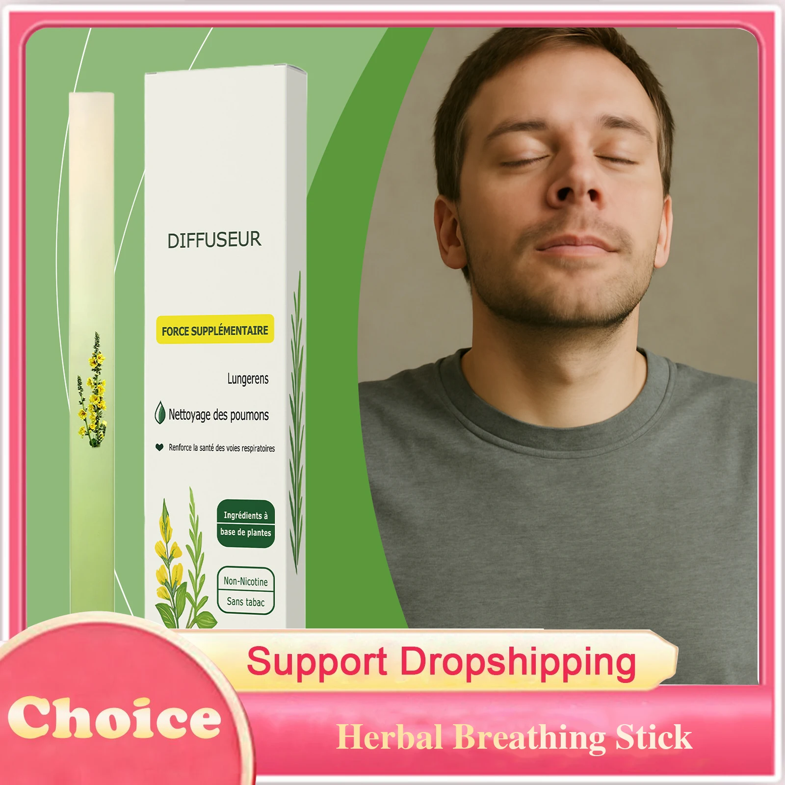 Herbal Diffuser Lung Cleansing Relieve Driving Fatigue Relaxing Body Improve Sleep Quality Refresh Smooth Breathing Energy Bar