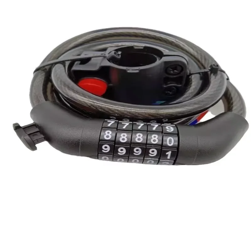 Bicycle Lock 5 Digit Code Combination 110cm Anti-theft Lock Bike Security Steel Cable Cycling Bicycle Lock Bike Accessories