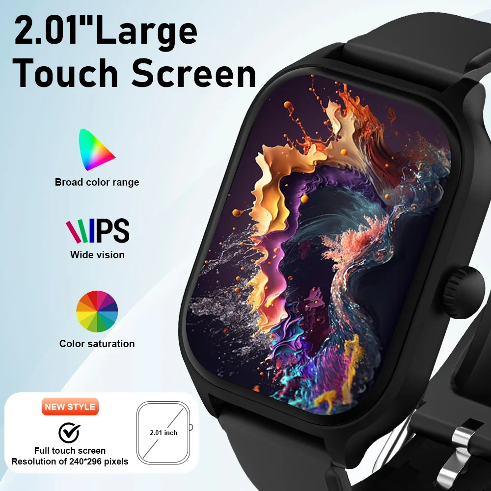 2026 New Men's Smart Watch Women's Gift 2.01inch HD Full Touch Screen Sports Fitness Watch Electronics Bluetooth Talk Smartwatch - Image 3