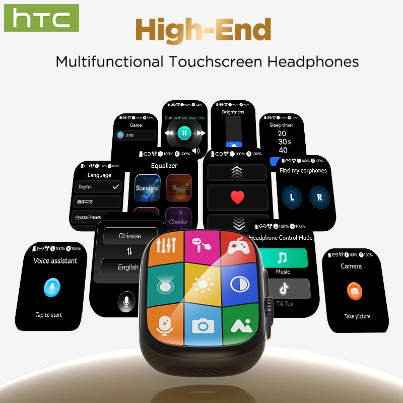 Bluetooth Earphones HTC NE72 AI Translation Auriculares Traductor Deidioma 2026, Sports Comfort Fit Earbuds with Surround Sound - Image 4