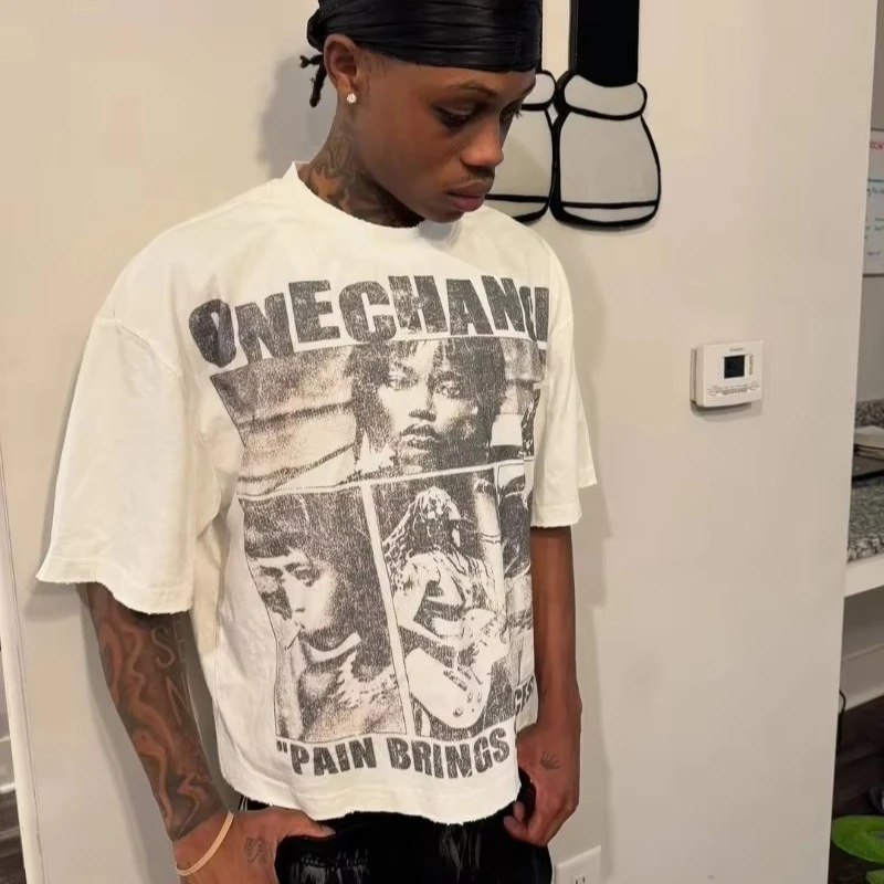 Men's Y2K T-shirt with street basketball graphic print, short-sleeved cotton T-shirt All-season cotton streetwear - Image 4
