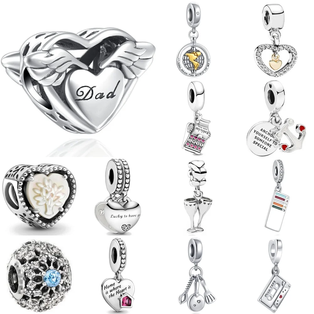 2026 Hot Selling 925 Silver,Heart-Shaped Beads,Shoes,Glove Pendant,Fit Original Bracelet,DIY Accessories,Exquisite Jewelry - Image 5