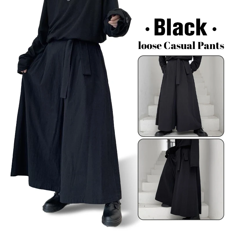 Kendo Uniforms Martial Arts Clothing Kendo Aikido Martial Arts Loose Gothic Hakama Samurai Pants Men Plus Size Wide Leg Pants