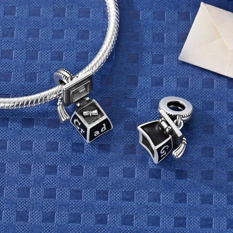 2026 New 925 Sterling Silver Graduation Cap Pendant Bead for Women's Bracelet DIY Jewelry Gift for Friends - Image 6