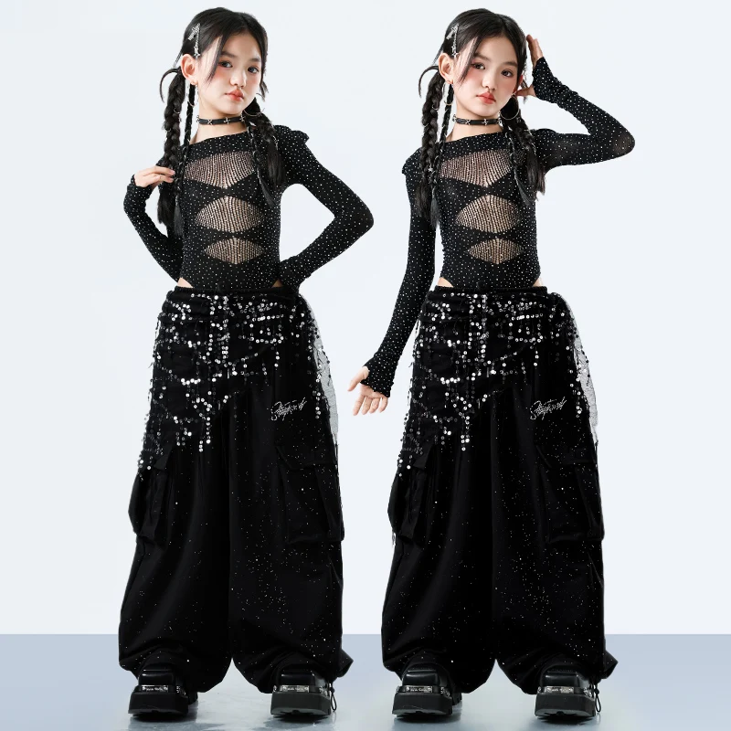 Fashion Girls Hiphop Jazz Dance Wear Performance Clothings Suit Teenage Kids Streetwear Hip Hop Costume Korean Child y2k Outfit - Image 2