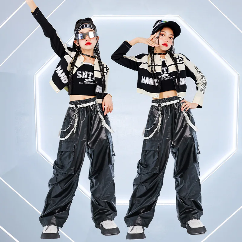 Girls Jazz Dance Performance Outfit Motorcycle Style Children's Street Dance Show Clothes Trendy Kids Fashion Show Offspring - Image 4