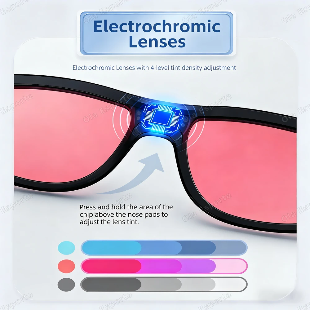 2026 Smart Audio Glasses Touch Control Color Changing Lens Dual Microphone Noise Reduction AI translation Bluetooth Sunglasses - Image 3