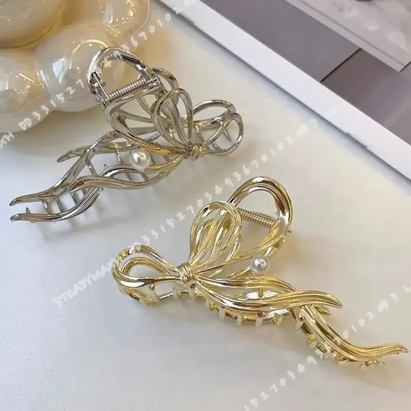 New Women Elegant Gold Silver Hollow Geometric Metal Hair Claw Vintage Hair Clip Headband Hairpin Fashion Girls Hair - Image 2
