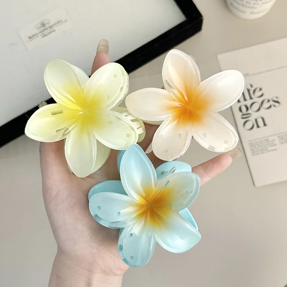 2026 New Vacation Egg Flower Hair Clips Hawaii Beach Claws Bohemian Hairpin for Girls Dopamine Y2k Hair Accessory - Image 5