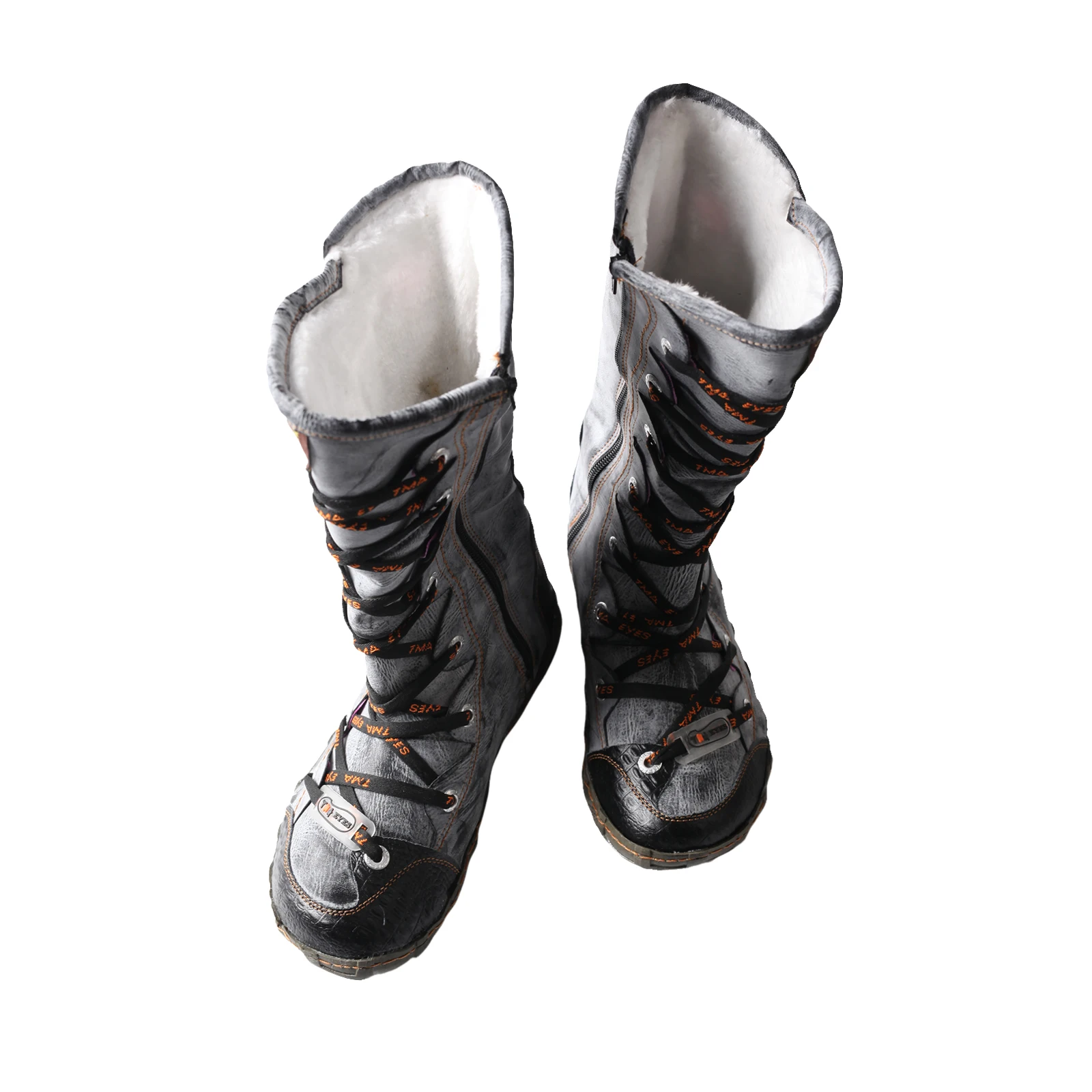 TMA EYES Women's Mid Calf Snow Boots Warm Fuzzy Lined Side Zipper Vintage Casual Winter Boots for Cold Weather Outdoor - Image 5