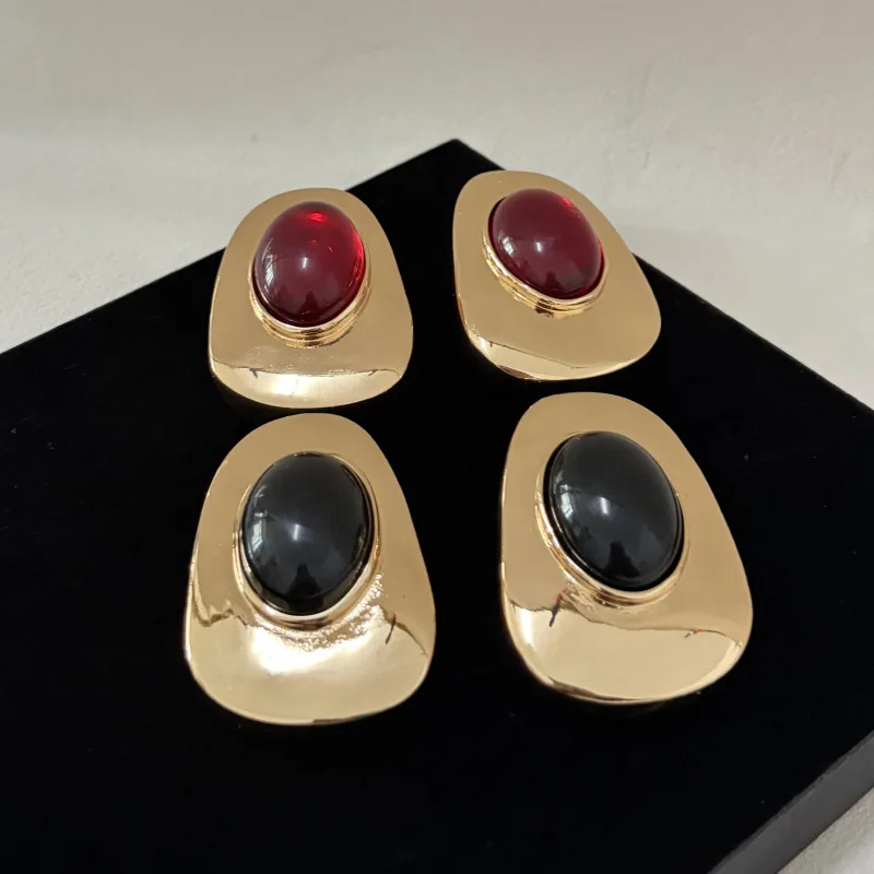 Geometric resin statement earrings for women chunky designer earings punk cool unique winter jewelry new in 2026 - Image 3