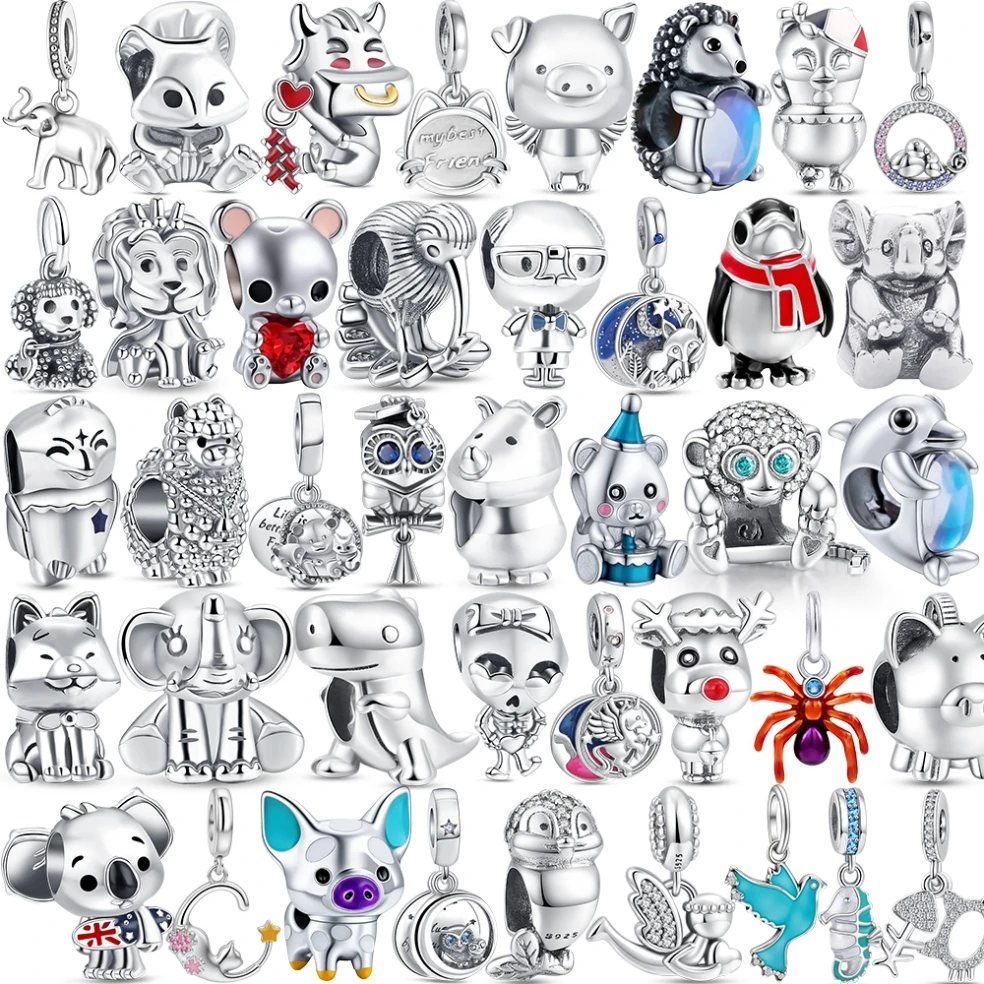 2026 Hot Sale 925 Sterling Silver Original Animal Pig Beads DIY Charms Bracelet Accessories Pendant Women Surprise Jewelry Gift