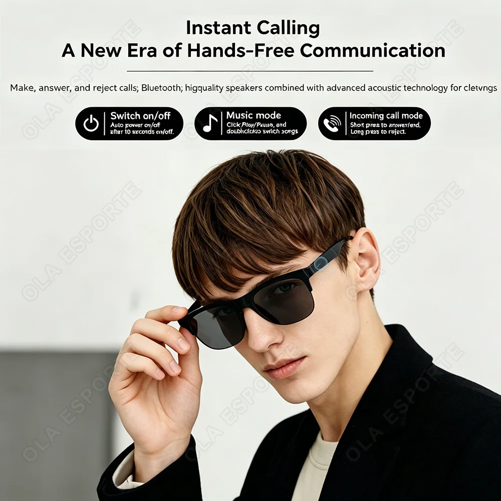 New 2026 Camera AI Smart Glasses Touch Control Photo Recording Translator Voice Assistant Music Wireless Bluetooth Sunglasses - Image 3